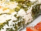 Рецепта Спаначена запеканка (руло) с извара и яйца на фурна